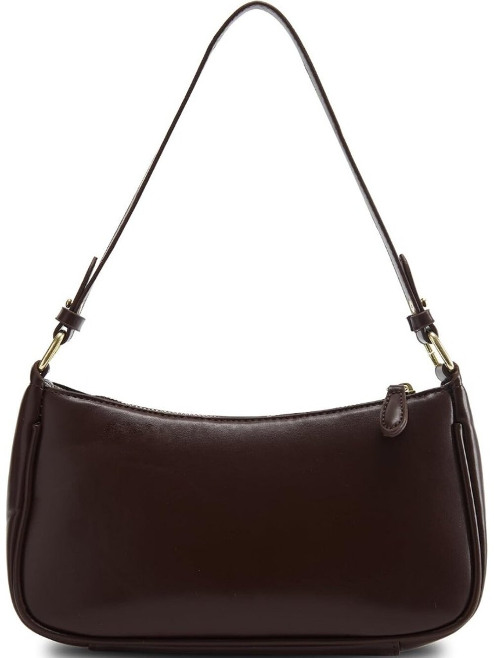 Women's Dark Brown Crescent Vegan Leather Tote Clutch With 2 Straps Shoulder Bag